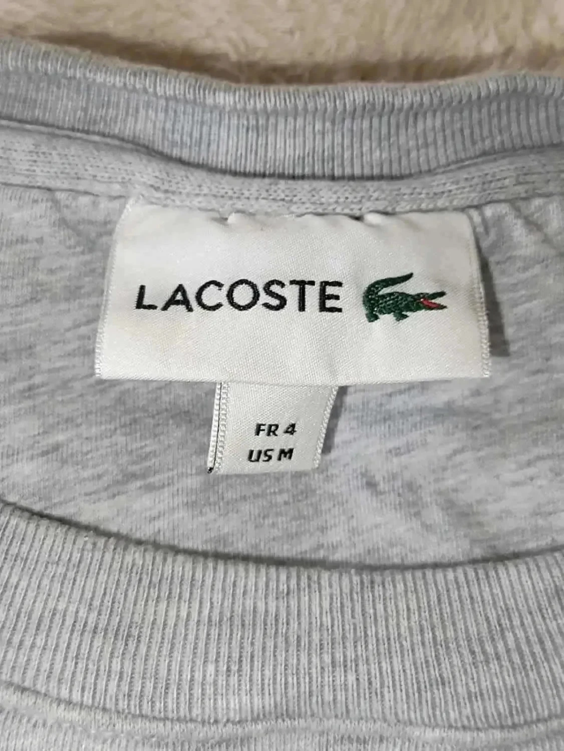 Moletom Lacoste cinza com logo de crocodilo Tamanho 4 (M) – photo 5